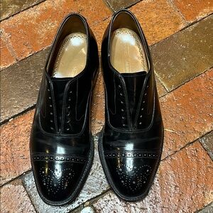 Size 7 Johnston & Murphy Black Leather Oxfords Vintage
